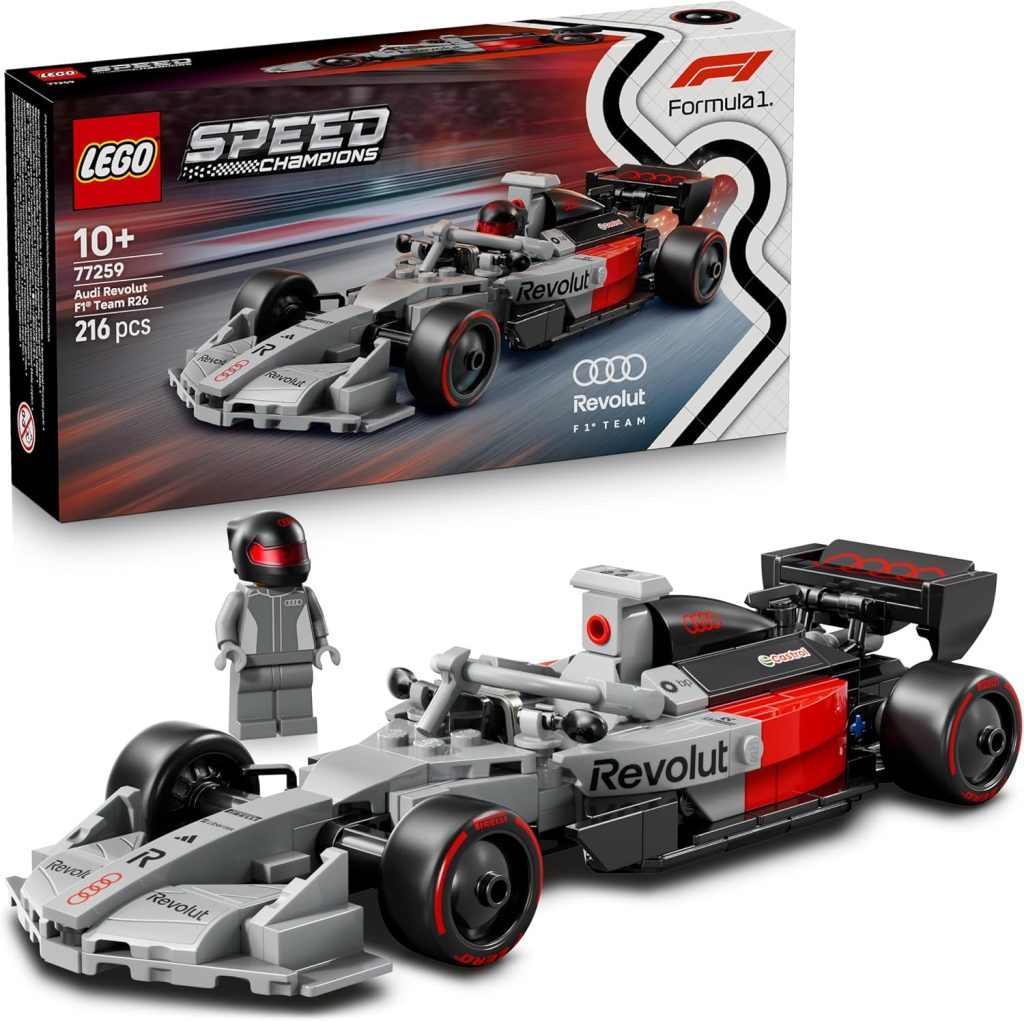 LEGO Speed Champions Voiture de Course Audi Revolut F1 Team R26-77259 | Jeu de construction pour garçon dès 10 ans, maquette, minifigurine collector de pilote, cadeau d’anniversaire, 216 pièces