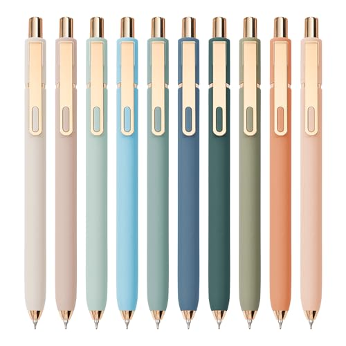 Linbsunne Gel Pens Black Ink for Office 0.5mm Fine Point Pen, 10 pcs