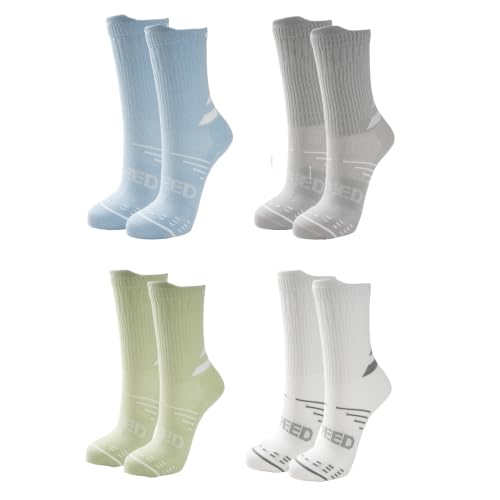 Martorfer Soft Pastel Striped Sock Collection 4 Pairs, Elastic Lightweight Knit, Match Gym Fitness Workout Attires