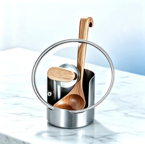Multi-functional Kitchen Utensil Holder, Thickened Stainless Steel Countertop Organizer, Vertical Storage Rack for Pot Lids, Spatulas, Cutlery & Cutting Boards, Wide Base Cooking Tool Caddy
