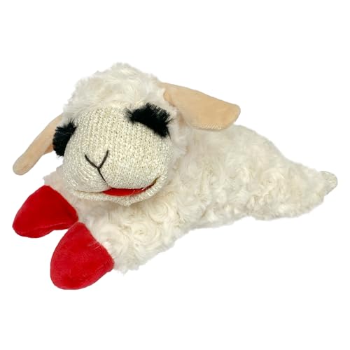 Multipet Lamb Chop Dog Plush Toy 10", Cream, 5 Squeakers | Squeaky Toy For All Dogs, Extra Soft Plush, Stuffed Animal Dog Toy For Cuddling And Playing Cute Pet Toy 10" Cream