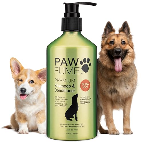 PAWFUME Deshedding Dog Shampoo and Conditioner, Show Dog, 1-Pack | Probiotic pH-balanced formula nourishes, detangles and deep cleans silky coats, salon-quality Shampoo for Dogs