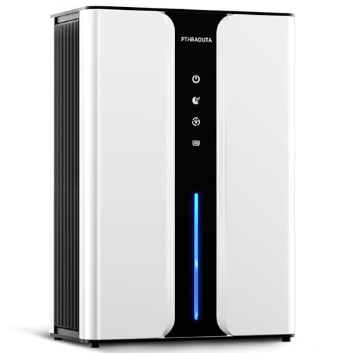 PTHRAOUTA Home Dehumidifier with Drain Hose, with Air Reusable Filter