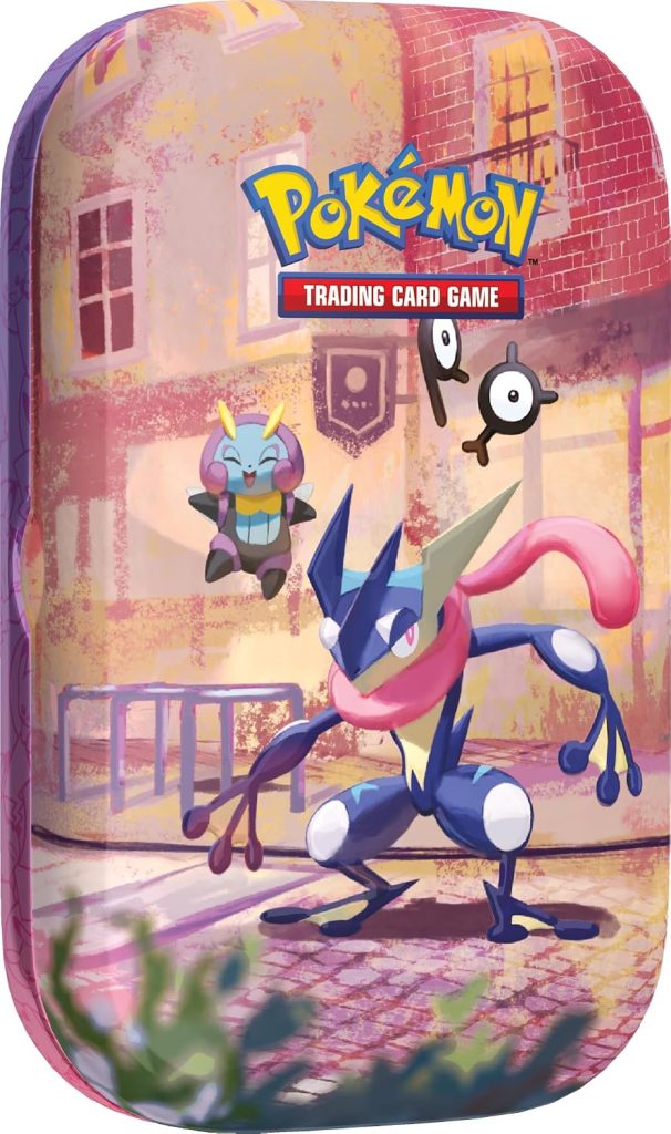 Pokémon: miniscatola da collezione Greninja dell’espansione 30° Anniversario del GCC Pokémon (1 foglio di adesivi, 1 carta con l’illustrazione della miniscatola e 2 buste di espansione), Ed. Italiano
