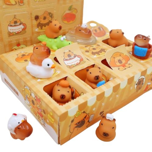 Popobox 12 PCs Capybara Mini Blind Box Set, Random Design Action Figures