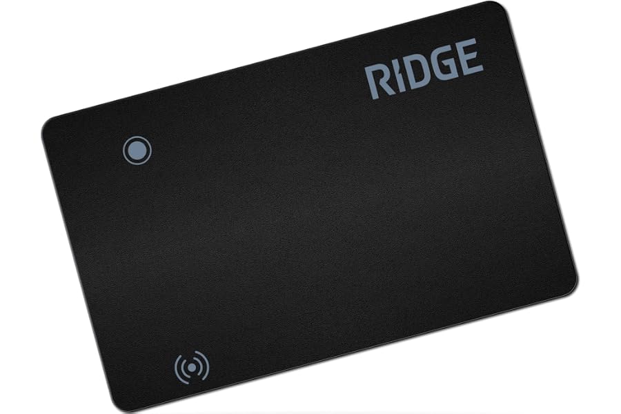 Ridge Tracker Card Compatible with Apple Find My, Compatible with Android Slim Tracking Card - Wallet Finder, Item Locator for Luggage Tags, Passports, Phone - MFi Certified, IP68 Water Resistance