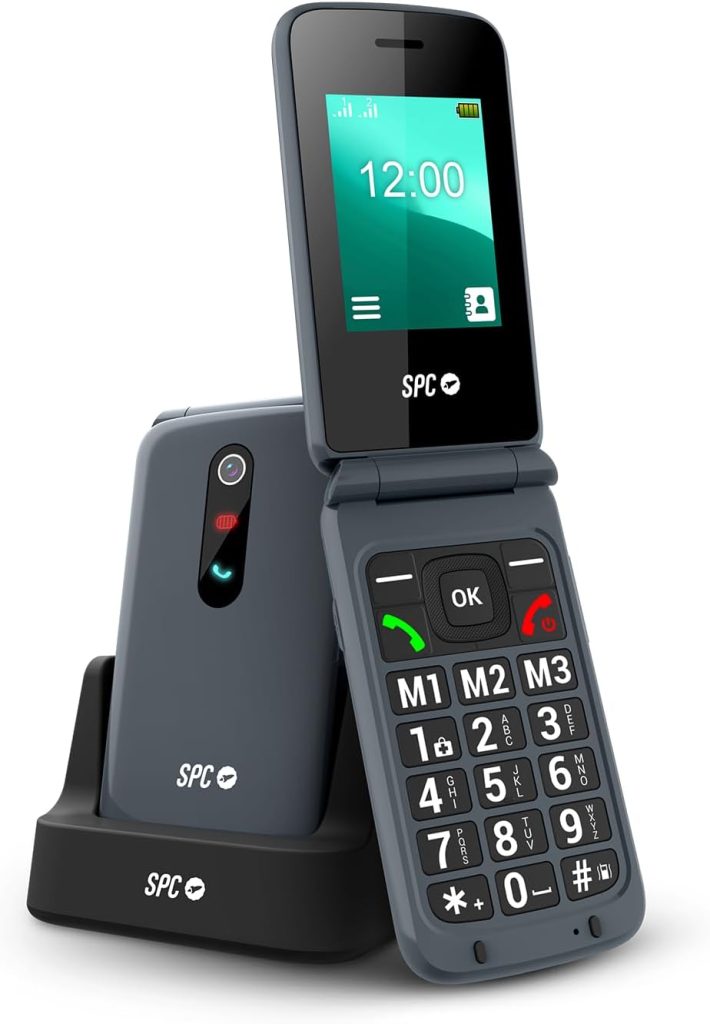 SPC Stella 2 - Teléfono móvil para Mayores, Teclas Grandes y Base de Carga | Fácil de usar, botón SOS, 3 memorias directas, configuración remota desde app SPC Care y compatible con audífonos