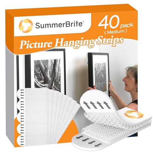 SummerBrite Damage Free Picture Hanging Strips, 20 Pairs, Medium, White