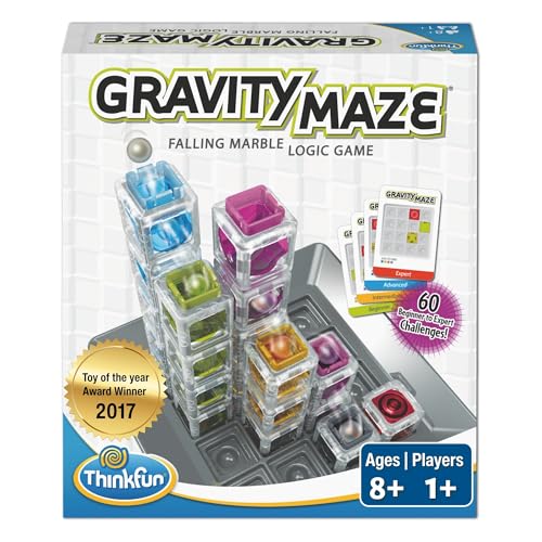ThinkFun Gravity Maze - Falling Marble Logic Game - Challenging STEM Toy for Kids 8-12 - Gravity Marble Maze - Brain-Building Fun - Educational Gift - Boosts Critical Thinking & Problem Solving