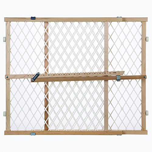 Toddleroo by North States - Diamond Mesh Wooden Baby Gate: Pressure Mounted Baby Gate for Doorways - Adjustable 26.5 to 42 Inches Wide - 23 Inches Tall