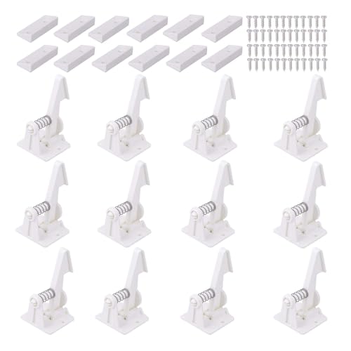 Vmaisi 12 Pack Cabinet Locks Child Safety Latches - Easy Install No-Drill