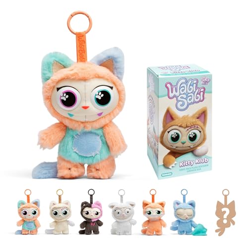 WabiSabi Kitty Club Blind Box by Relatable | Soft Collectible Blind Box Plush Figures on a Keychain, Gift for Kids, Teens & Collectors, Includes 1 Mystery Plush
