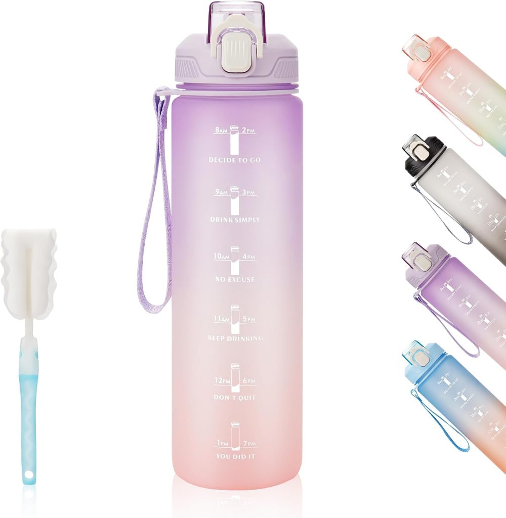 YC Kitchen Gourde Sport 1L -Bouteille d'eau | étanche et sans BPA Bouteille d'eau de sport pour le fitness, la gym et les sports de plein air