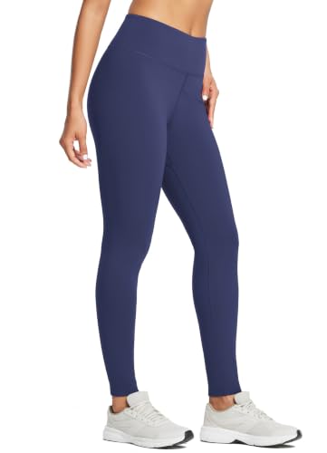 baleaf Women's Fleece Lined Leggings Thermal 27" Simple Royal Navy XS | Warm, Water Resistant, 1 Zipper Pocket, Running, Hiking, Yoga, Skiing, Travel, for Cold Weather, Leggings for Women