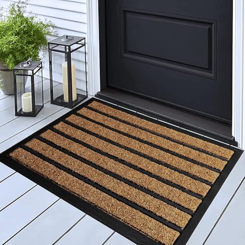ubdyo Extra Durable Door Mat Outside Entrance (30" x 17", Bright Brown)